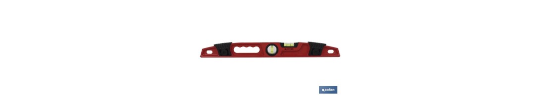 Nivel de aluminio heavy duty profesional | Medidas en  500 mm | Nivel de 2 burbujas para facilitar la nivelación