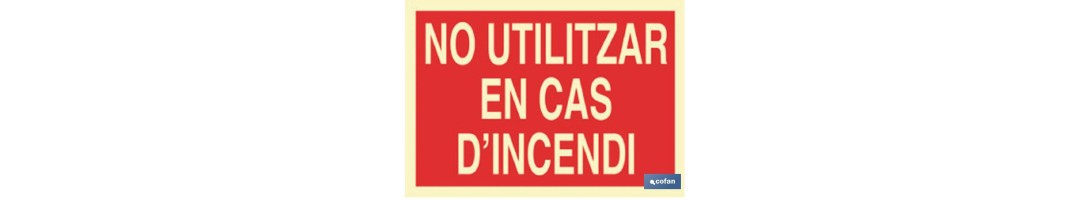 No utilitzar en cas d\\\"incendi