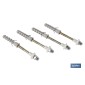 Set 4 piezas fijación para sanitarios y WC | Medida  Ø 6 x 80 mm de largo | Acabado en acero