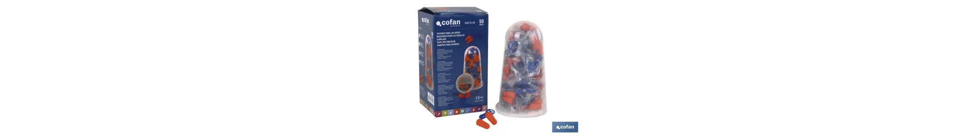 Tapones de Protección Auditiva | Pack de 50 o 10 unidades | Tapones desechables con cuerda en color naranja