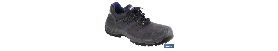 Zapato de Serraje | Color Gris | Seguridad S1P+SRC |Modelo Myron | Puntera de Carbono Light