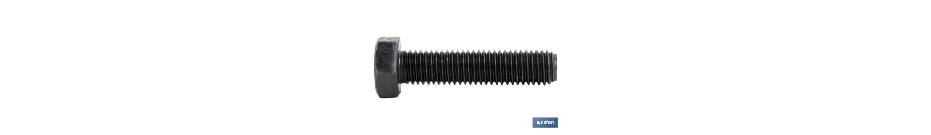 Tornillo con cabeza hexagonal DIN-933 | Rosca total | Clase 12,9 negro | Métricas desde M-6 hasta M-24
