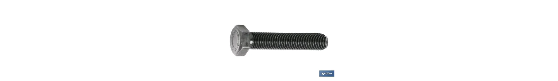 Tornillo con cabeza hexagonal PASO FINO DIN-961 | Rosca total | Clase 8,8 negro | Medidas desde M-8 hasta M-20