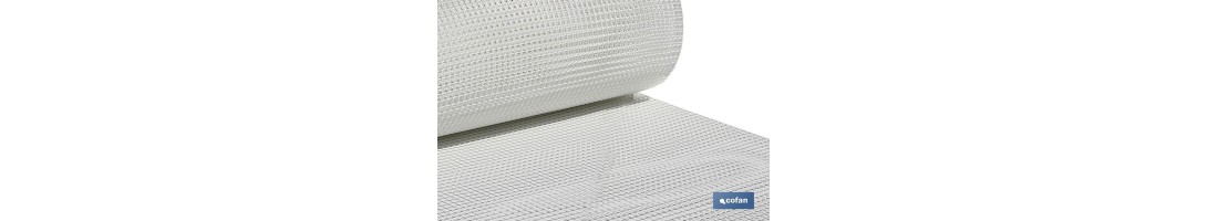 Malla de PVC | Hueco cuadrado de 10 mm | Color blanco | Medida 1 x 25 m