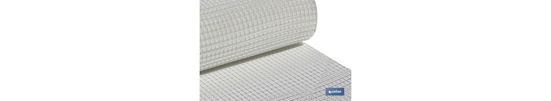 Malla de PVC | Hueco cuadrado de 20 mm | Color blanco | Medida 1 x 25 m