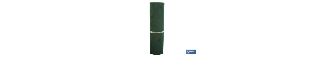 Malla de PVC | Hueco cuadrado de 5 mm | Color verde | Medida 1 x 25 m