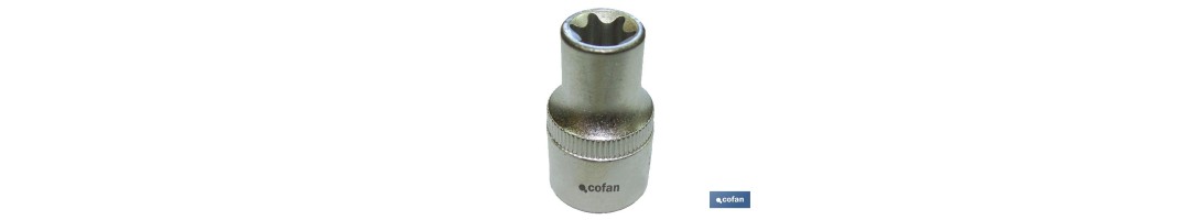Llave de vaso torx hembra de 1/2 | Fabricada en acero al cromo vanadio | Medida de la llave: E-24