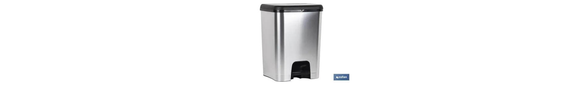 Cubo de Basura con Pedal Class Metalizado | con Capacidad para 26