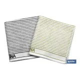 Pack de 2 paños de cocina | Medida 50 x 50 cm | Color Blanco con rayas | Modelo Verdejo