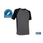 Camiseta transpirable | Composición 100% Poliéster | Color Gris-Negra | Gramaje 160 g/m2 | Tallas desde la S a la XXXL