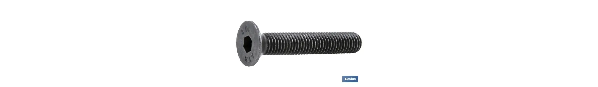Tornillo allen DIN 7991 | Cabeza avellanada y plana con hexágono | Clase 10.9 negro | Medidas desde M-3 hasta M-24