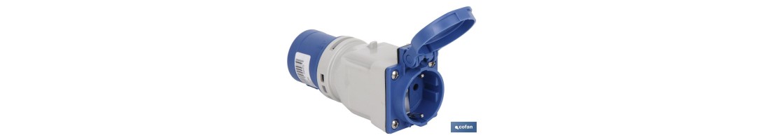 Adaptador industrial clavija-base | Grado de protección IP 44 | Clavija-base Schuko 2 P + T | 16 A