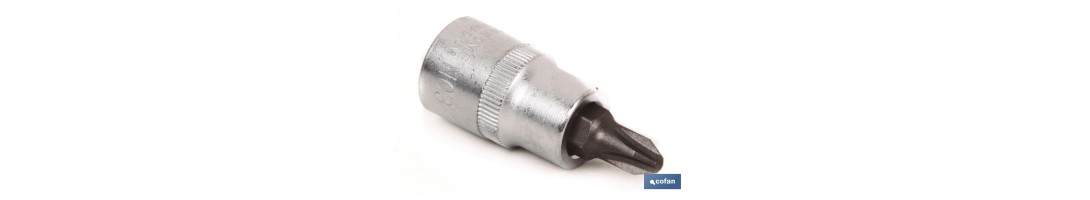 Llave de vaso de 3/8 | Fabricada en acero al cromo vanadio de alta calidad | Con punta Phillips 3