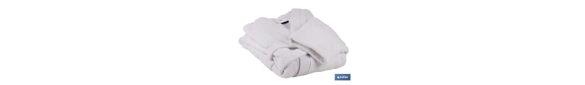 Albornoz Color blanco | 100% algodón | Gramaje 500g/m² | Varias Tallas