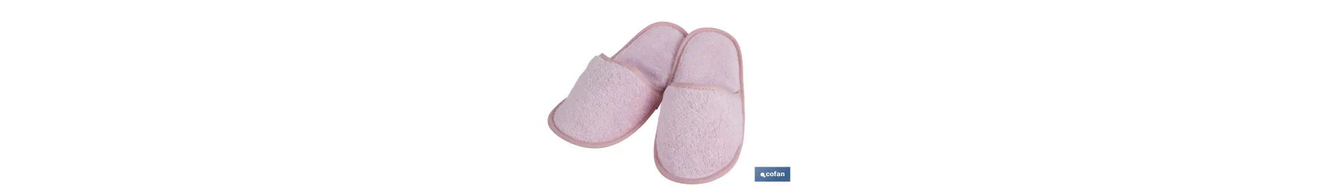 Zapatillas Baño | Modelo Flor | Color Rosa Claro | 100% Algodón | Gramaje 500 g/m² | Talla M o L