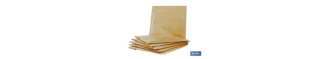 Pack 5 sobres | Papel Kraft con burbuja | Varias medidas | Color marrón