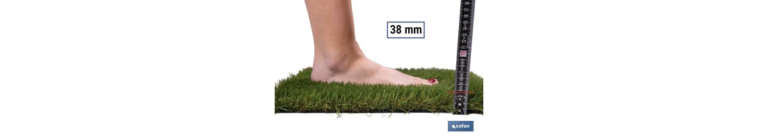 Césped artificial de 38 mm para terraza y jardín | Modelo acolchado, confortable y resistente | Ideal para exteriores y piscina