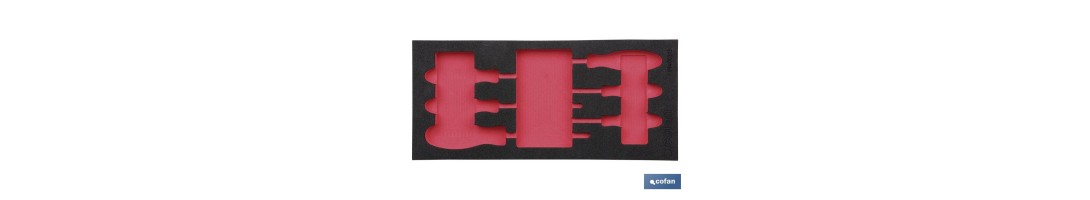 Separador de espuma | Para 1/3 cajón del carro de herramientas cofan | Para destornilladores torx