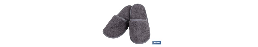 Zapatilla Baño | Color Gris Antracita | Modelo Piedra | 100% Algodón | Gramaje 500g/m² | Talla M o L