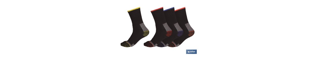 Set de 4 Pares de Calcetines Reforzados| Compuestos 65% Algodón - 25% Poliéster - 7% Poliamida - 3% Elastano