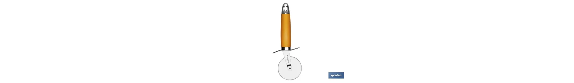 Cortapizza Modelo Sena | Fabricada en Acero Inox con Mango ABS | Color Naranja | Medida 21 cm