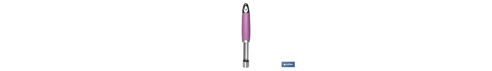 Descorazonador Modelo Sena | Fabricado en Acero Inox con Mango ABS | Color Rosa | Medida 21 cm