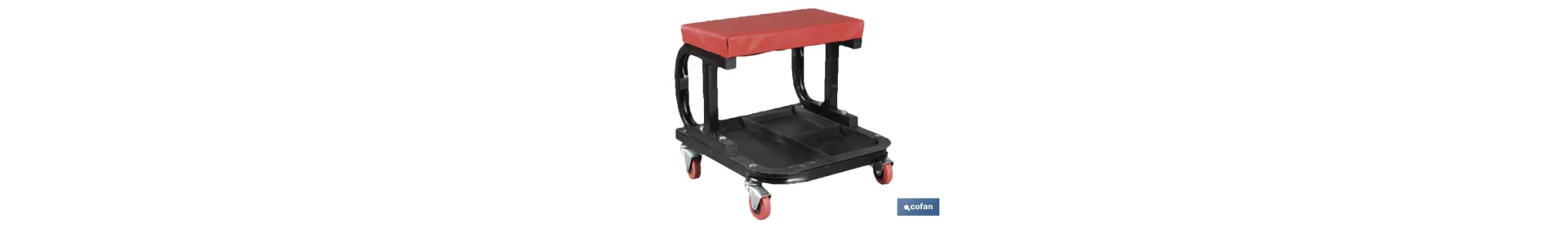 Asiento de trabajo con bandeja inferior | Con medidas en 395 x 390 x 140mm | Fabricada especialmente para trabajos en talleres