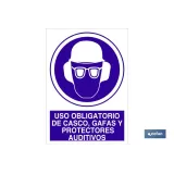 Uso obligatorio de casco, gafas y protectores auditivos