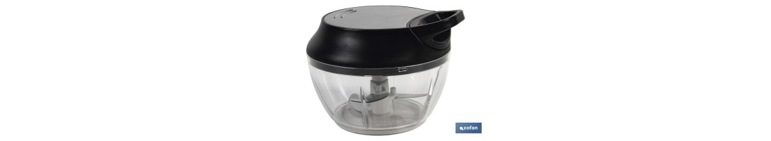 Picadora Manual de alimentos | Incluye Tapa y Accesorio Batidor | Capacidad 500 ml