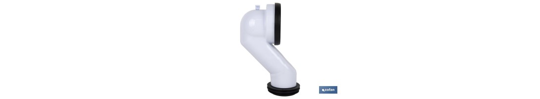 Manguito de Conexión | Manguito Acodado 45° para Inodoro | Incluye Goma Labiada Ø110 | Fabricado en Polipropileno