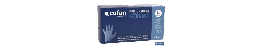 Caja de 100 unidades de guantes de nitrilo | Colocación ambidiestra | Sin polvo | Extrafuertes y resistentes