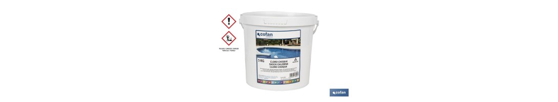 Cloro choque para piscinas | Granulado para disolver | Envases de 5 kilos