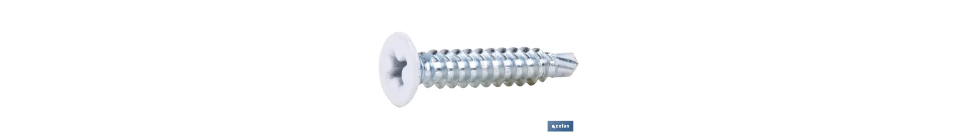 Tornillo autotaladrante cabeza extraplana Phillips Blanco