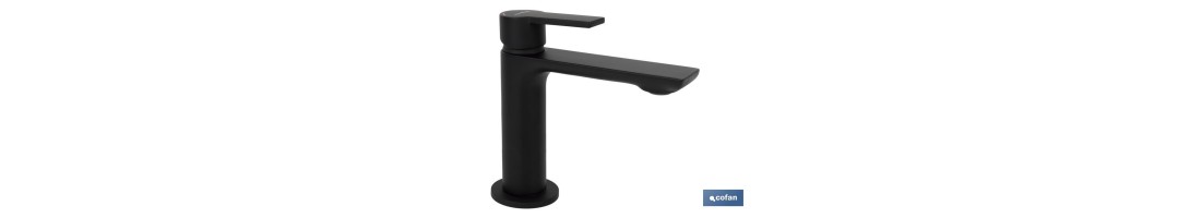 Grifo Monomando para Lavabo | Color Grifería Negra | Cartucho de 25 mm
