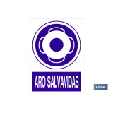 Aro salvavidas | Señal de obligación | Texto + Pictograma | Material: Polipropileno