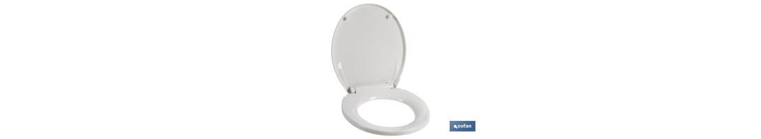 Tapa WC | Medidas 40.4 x 35.6 cm | Fabricada en Polipropileno Blanco