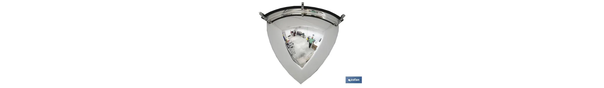 Espejo rinconero | Cuarto hemisférico | Diámetro de 45 cm