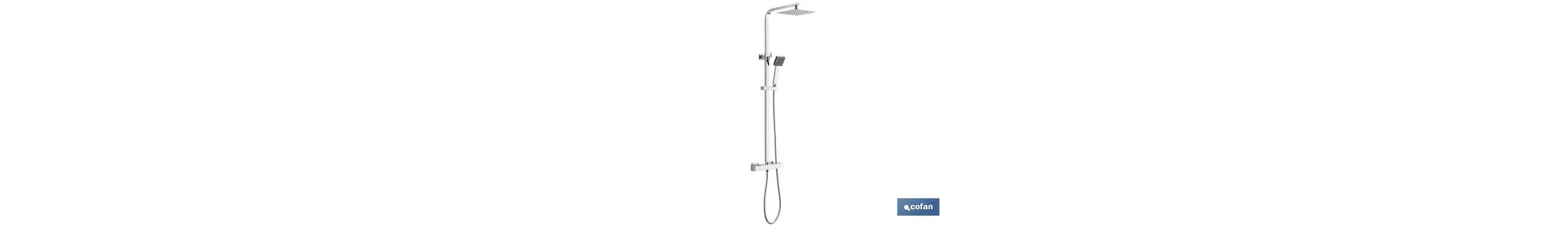 Comprar Columna de Ducha Termostática con Diseño de Cabezal Cuadrado