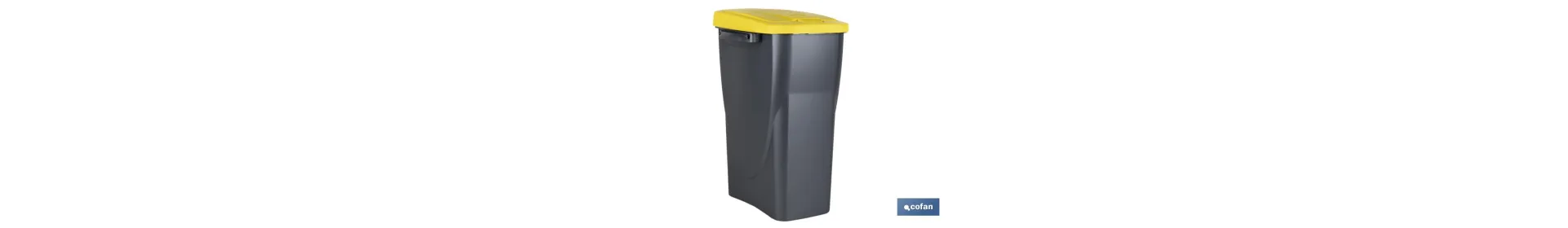 Cubo de Basura Amarillo para Reciclar Plásticos y Envases | Tres