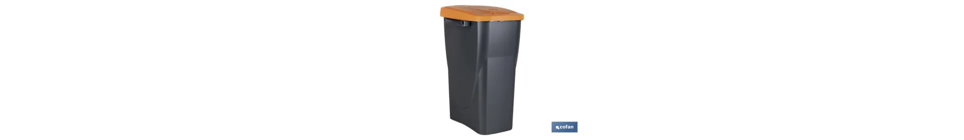 Cubo de Basura Naranja para Reciclar Residuos Orgánicos | Tres