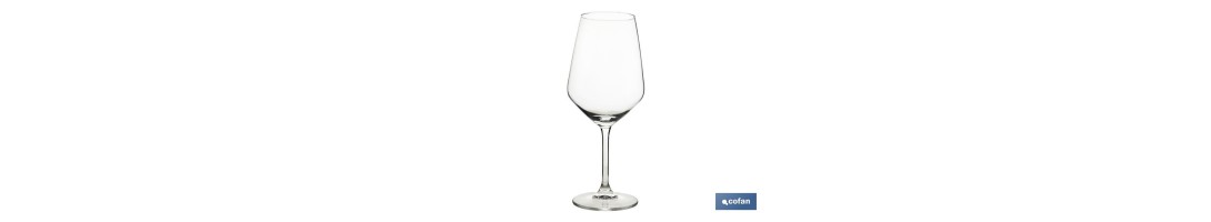Pack de 6 copas de vino con capacidad de 53 cl | Con tallo fino y largo y cáliz con fondo ancho