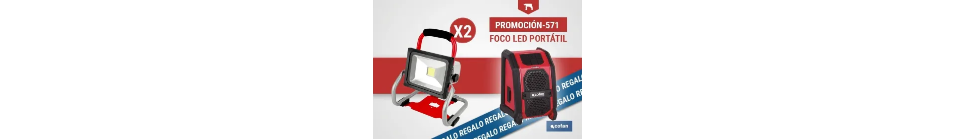 Comprar Pack de 2 Focos Led Portátiles de Batería + Altavoz Bluetooth