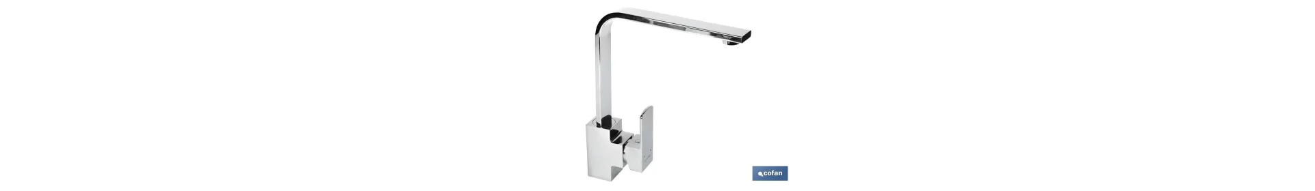 Grifo de Cocina Monomando con Diseño Cuadrado | Medida: Alto 29,1 Cm