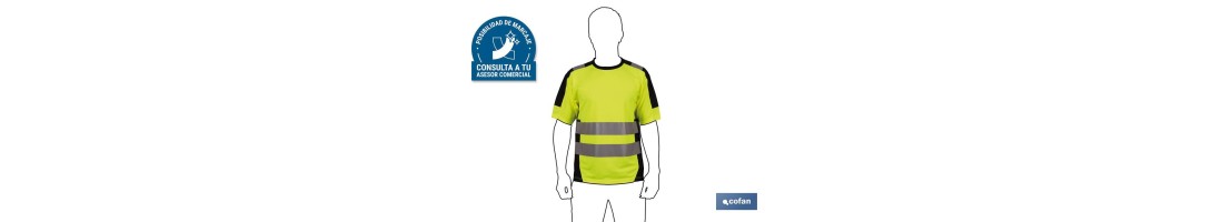 Camiseta de Alta Visibilidad | Tallas de la S a la XXXL | En Color Amarillo y Negro