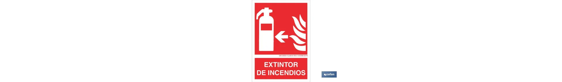 Extintor de incendios Pictograma + Texto