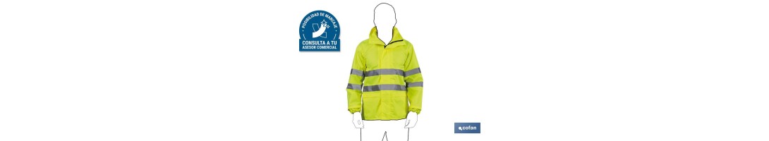 Chaqueta Impermeable de Alta Visibilidad | Tallas desde la S hasta la XXXL | Color amarillo