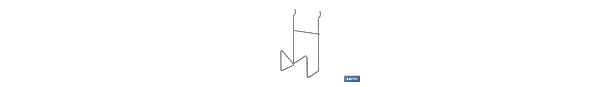 Soporte para amoladoras | Diseño ligero y adaptable | Color: gris claro | Adecuado para expositores Cofan | Medidas: 110 x 80 x