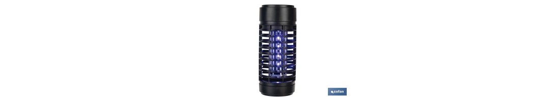 Lámpara LED antiinsectos con enchufe| Potencia: 3 W | Descarga Eléctrica: 1200 V | Área: 50 m² | Protégete contra los insectos