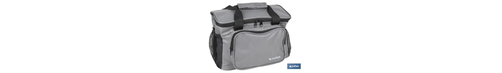 Nevera portátil porta alimentos | Bolsa isotérmica | Correa ajustable | Color: gris oscuro | Medidas: 35 x 23 x 24 cm