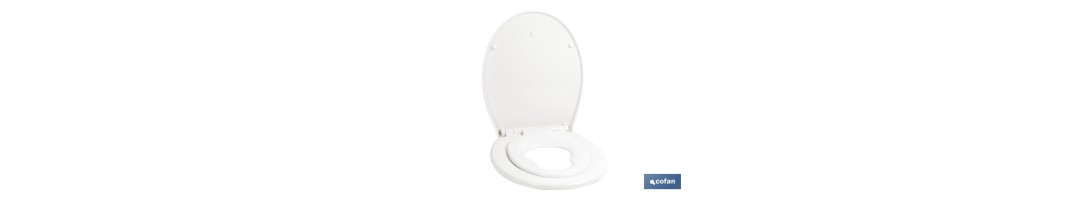 Tapa de WC familiar oval | Material: polipropileno | Cierre lento y silencioso